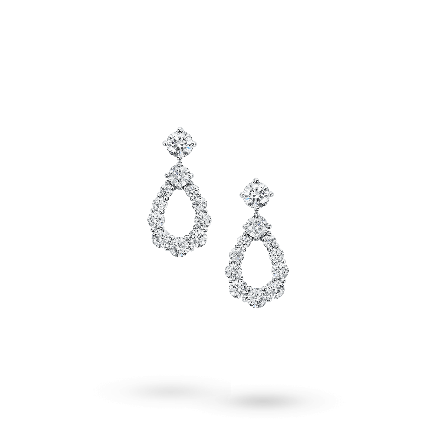 Diamond Loop小号单环钻石耳环正面视图