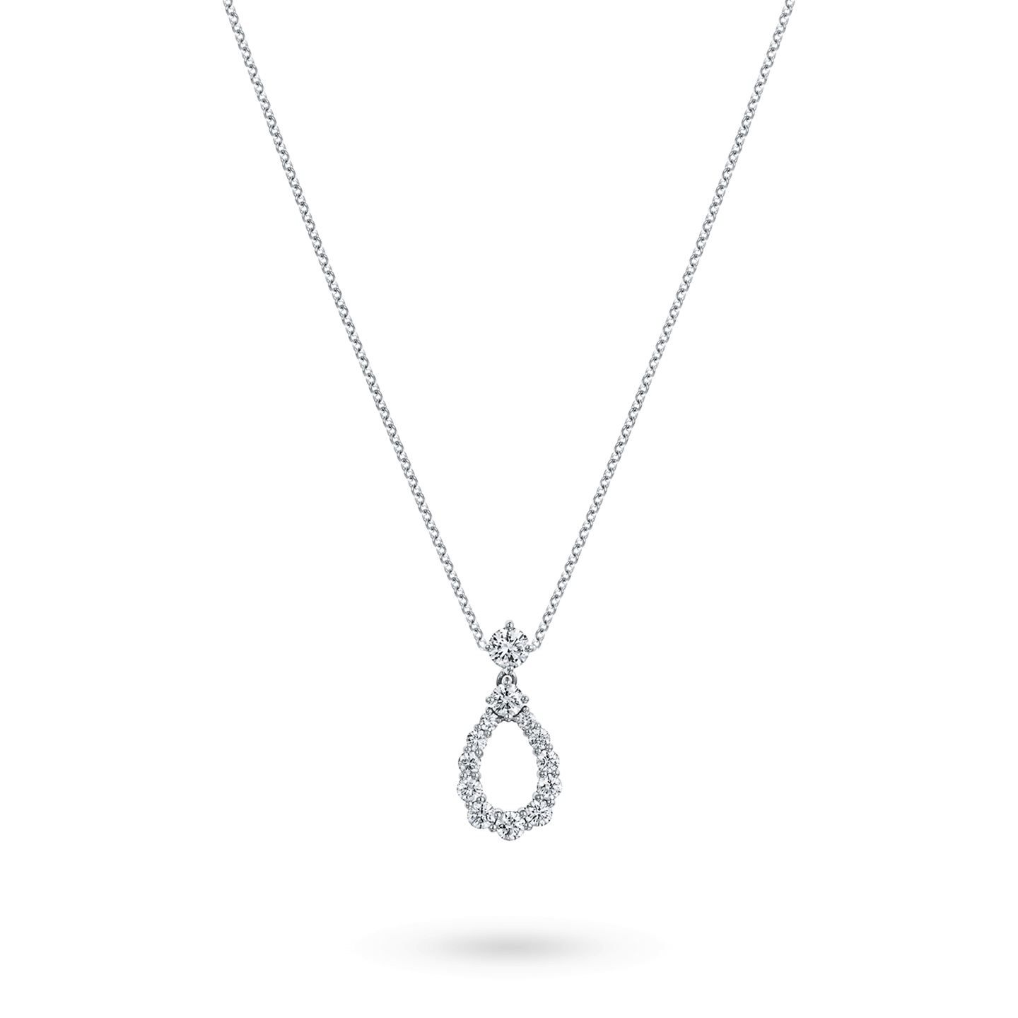 Diamond Loop中号单环钻石项链在一条链子上