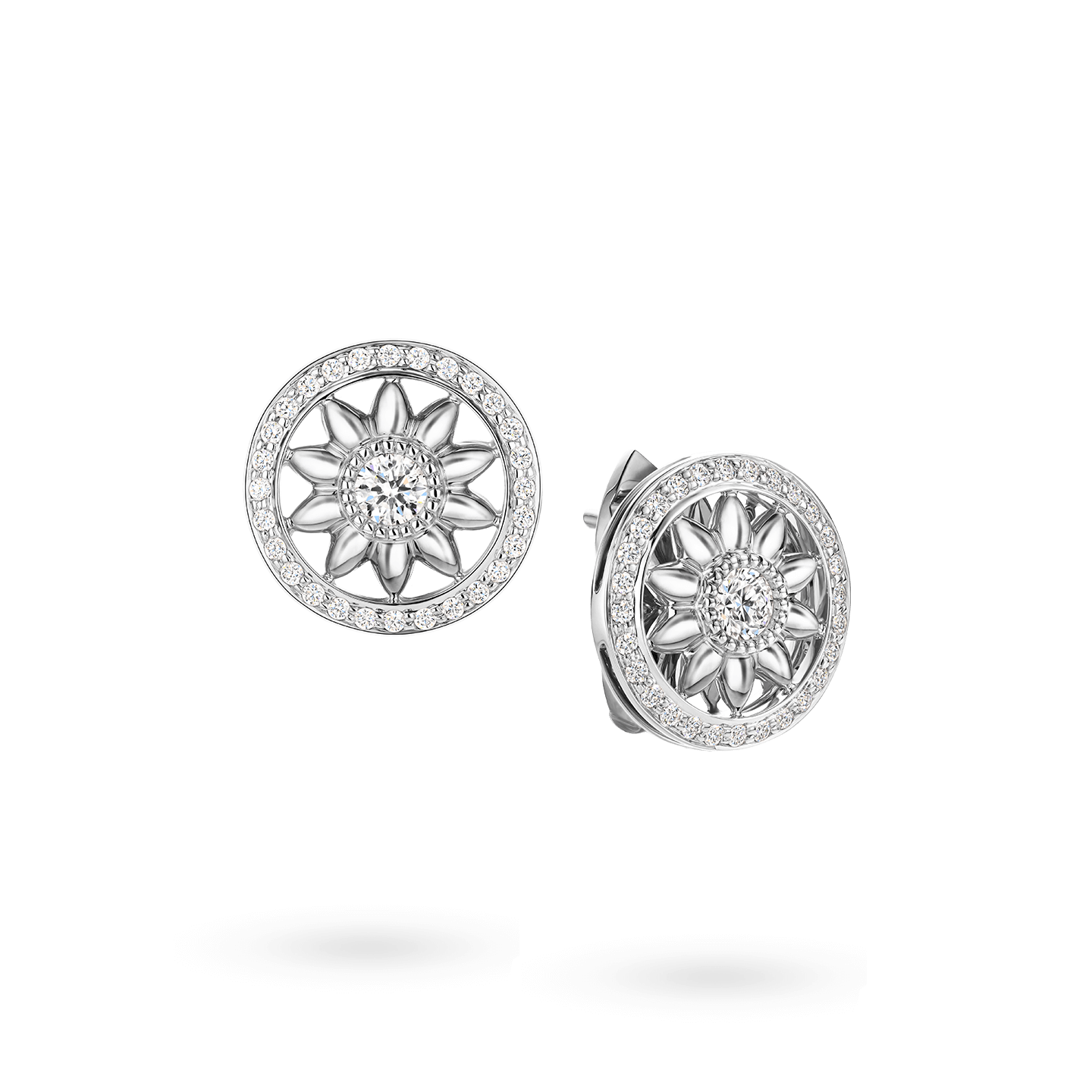 Winston Gates铂金钻石耳环斜视图